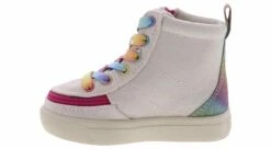 Billy Classic Lace High-Top Rainbow Toddler Girls’ (5-10) Sneaker -Bearpaw Shop billy bt19011 140 classiclacehightrainbow white04