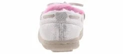 Blue Suede G-Moca Silver Girls’ (11-5) Slipper -Bearpaw Shop bluesuede g moca fur slv gmocasilverslipper silver03