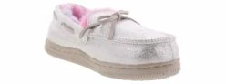 Blue Suede G-Moca Silver Girls’ (11-5) Slipper -Bearpaw Shop bluesuede g moca fur slv gmocasilverslipper silver05