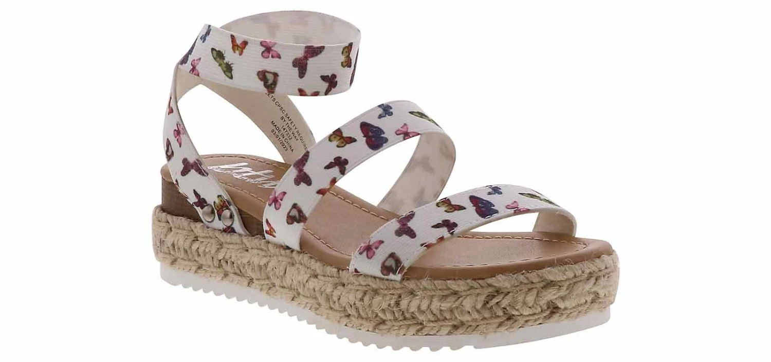 BTW Butterfly Flutter Girls’ (12-4) Platform Sandal 1 BTW Butterfly Flutter Girls’ (12-4) Platform Sandal