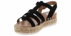 BTW Gaia Fisherman Platform Girls’ (12-5) Dress Sandal -Bearpaw Shop btw k ls5772 02 gaiablackfishermanplatform black05