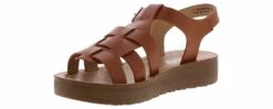BTW Kaya Fisherman Cognac Girls’ (11-4) Sandal -Bearpaw Shop btw k ls6033 03 kayafisherman brown05