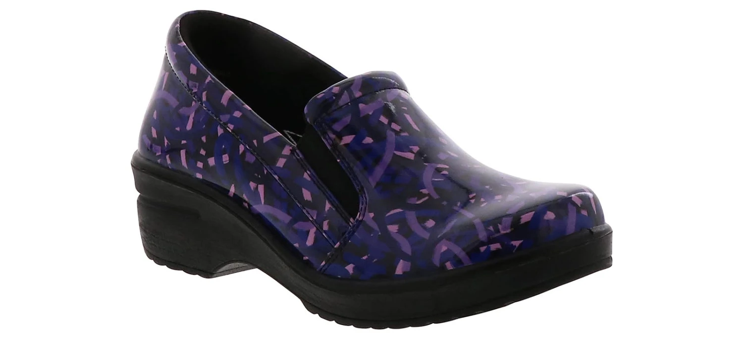 Easy Works Leeza Purple Ribbon Patent Women’s Work Clog 1 Easy Works Leeza Purple Ribbon Patent Women’s Work Clog
