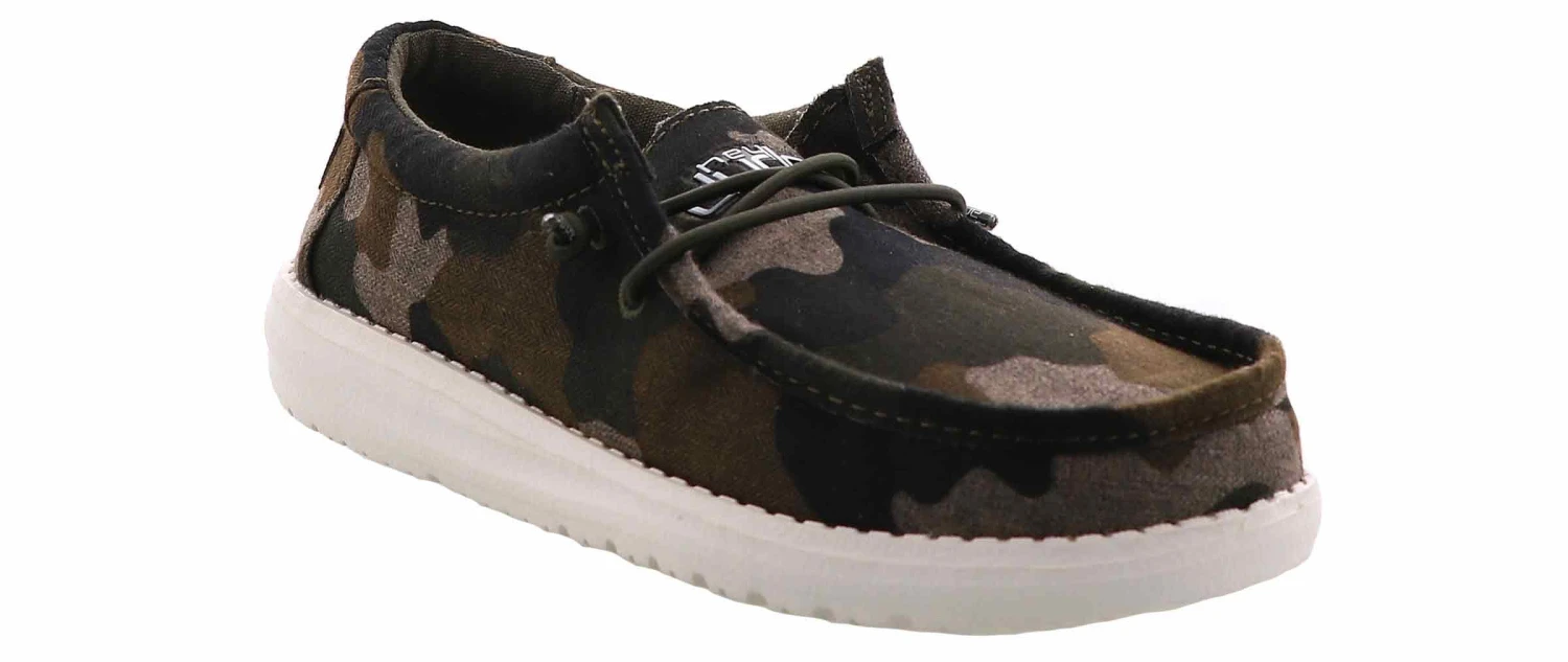 Hey Dude Wally Linen Camo Youth (11-6) Casual Shoe 1 Hey Dude Wally Linen Camo Youth (11-6) Casual Shoe