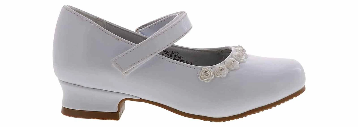 Josmo White Patent Girls’ (11-3) Dress Heel 2 Josmo White Patent Girls’ (11-3) Dress Heel - Image 2