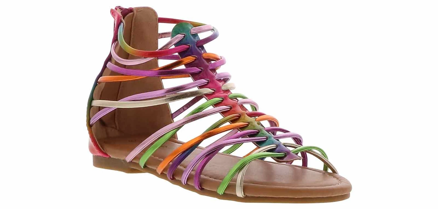 Kensie Girl Rainbow Gladiator Girls’ (11-4) Sandal 1 Kensie Girl Rainbow Gladiator Girls’ (11-4) Sandal