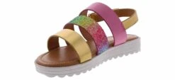 Kensie Girl Sparkle Girls’ (11-4) Fashion Sandal -Bearpaw Shop kensiegirl kg92710 fusica kensiegirlsparkleflat multi05