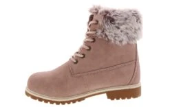 Lugz Convoy Girls’ (1-6) Combat Boot -Bearpaw Shop lugz gpcnvfe 682 furconvoyblushythcombat pink04