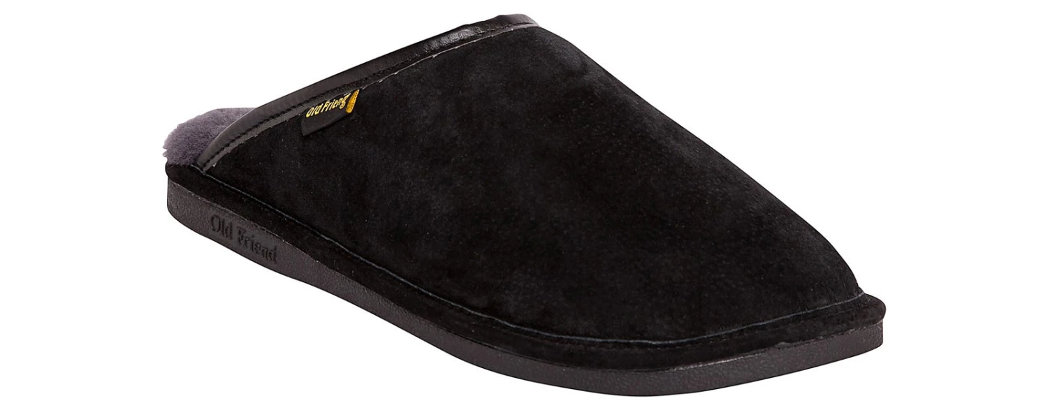 Old Friend Scuff Black Men's Wide Slipper 1 Old Friend Scuff Black Men's Wide Slipper