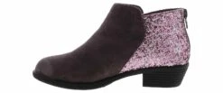 Pierre Dumas Rock Girls’ (13-5) Bootie -Bearpaw Shop pierredumas 49774 gray graypinkrockglitterbootie grey04