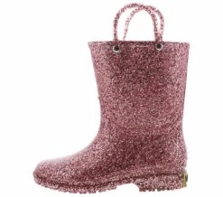 Western Chief Glitter PVC Toddler Girls’ (5-10) Rain Boot -Bearpaw Shop westerncheif glitterpvcrosegoldrainboot 241262brsgd metallic04