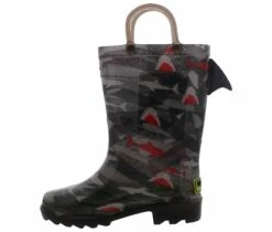 Western Chief Shark Lighted PVC Toddler Boys’ (7-10) Rain Boot -Bearpaw Shop westernchief 24125260b black sharklightedpvcboot black04