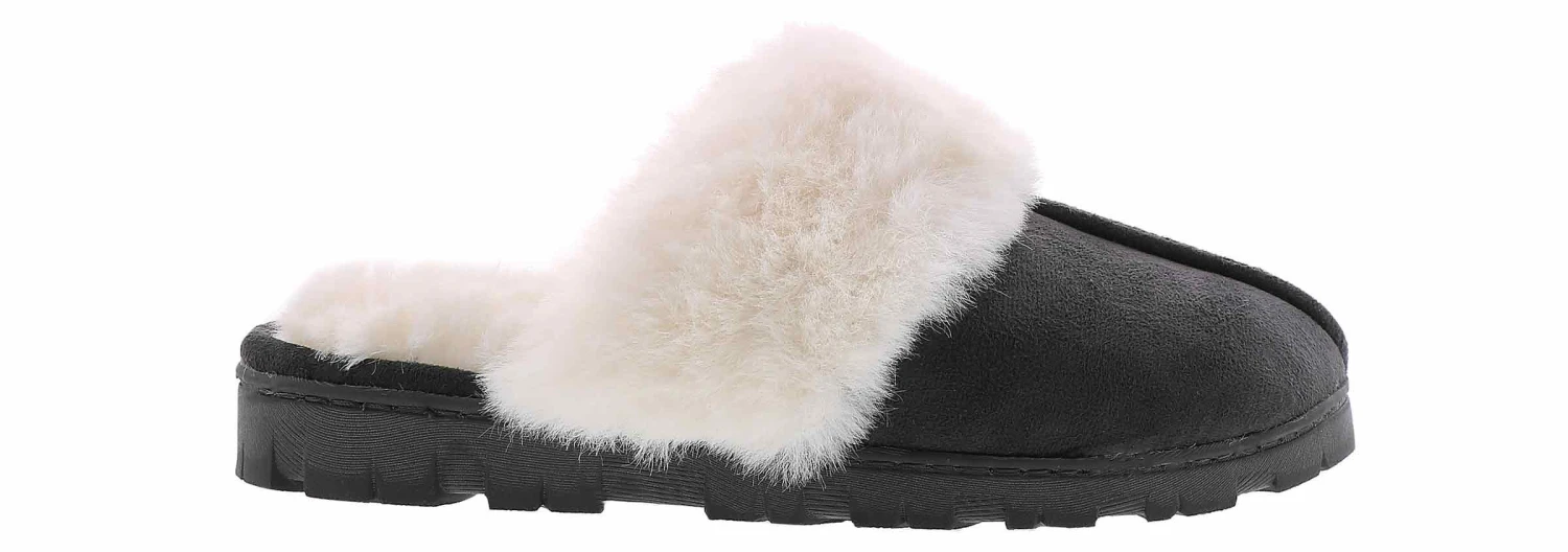 Woodstock Microsuede Scuff FauxFur Women’s Slipper 1 Woodstock Microsuede Scuff FauxFur Women’s Slipper